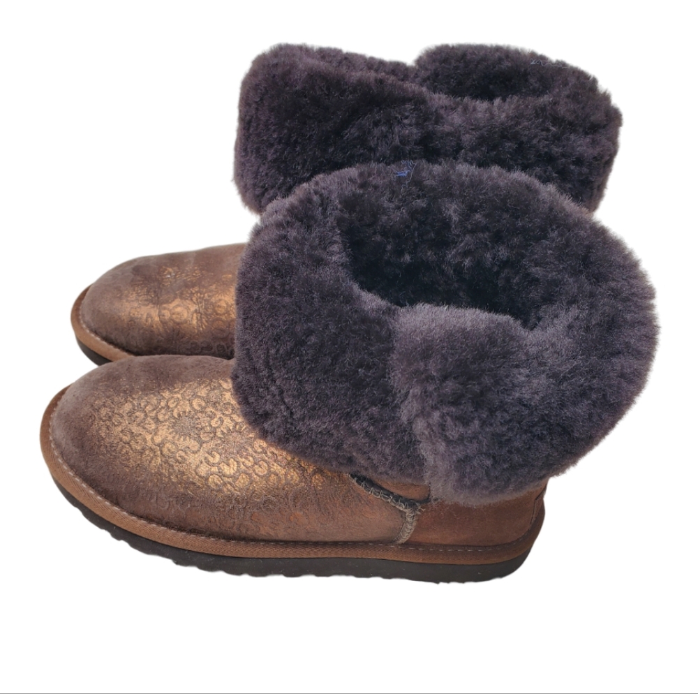 UGG metallic bronze Bailey button boots